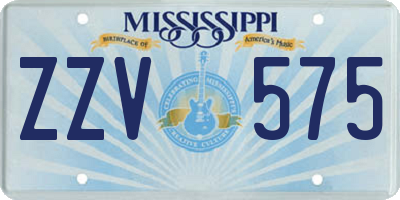 MS license plate ZZV575