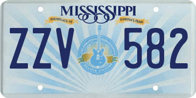 MS license plate ZZV582