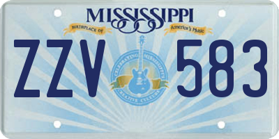 MS license plate ZZV583