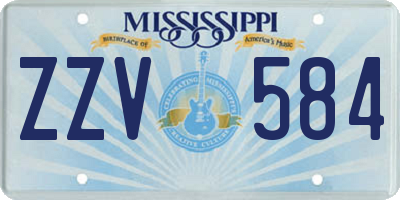 MS license plate ZZV584