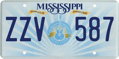 MS license plate ZZV587