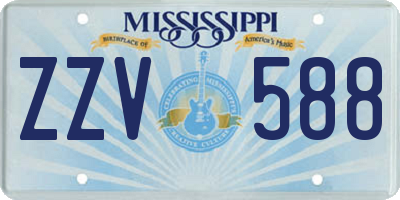 MS license plate ZZV588