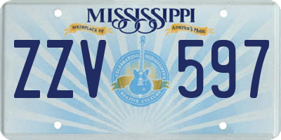 MS license plate ZZV597