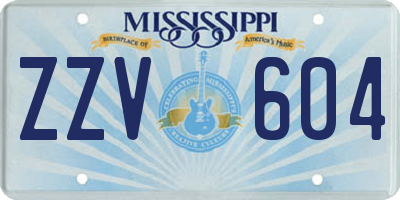 MS license plate ZZV604