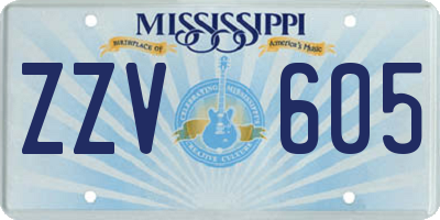 MS license plate ZZV605