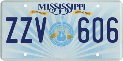 MS license plate ZZV606