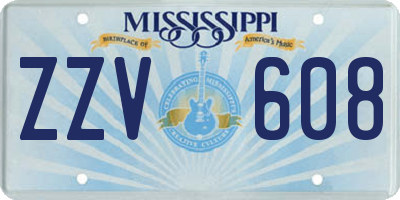 MS license plate ZZV608