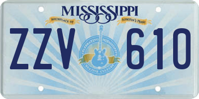 MS license plate ZZV610