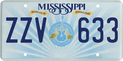 MS license plate ZZV633