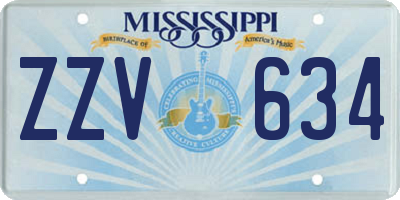 MS license plate ZZV634