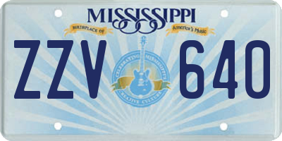 MS license plate ZZV640