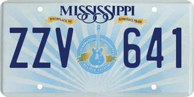MS license plate ZZV641