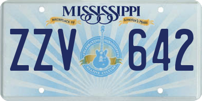 MS license plate ZZV642