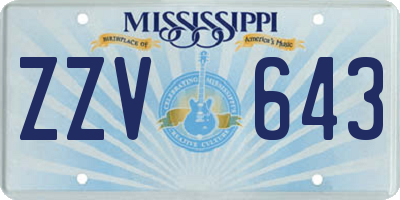 MS license plate ZZV643