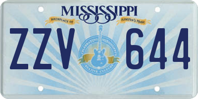 MS license plate ZZV644