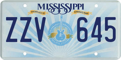 MS license plate ZZV645