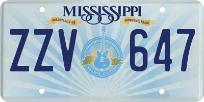 MS license plate ZZV647