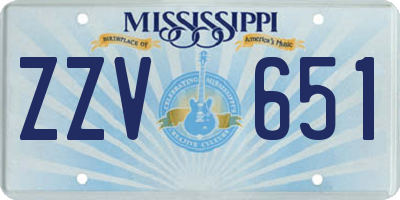 MS license plate ZZV651