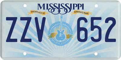 MS license plate ZZV652