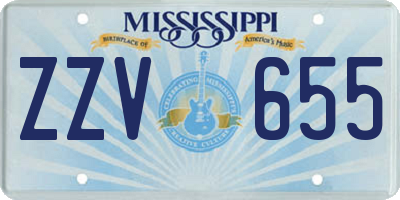 MS license plate ZZV655