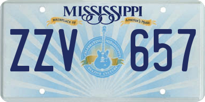 MS license plate ZZV657