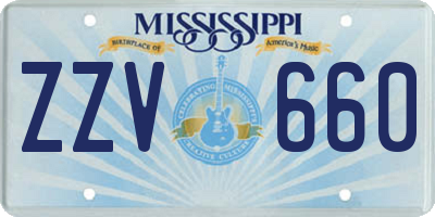 MS license plate ZZV660