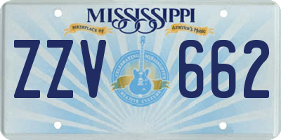 MS license plate ZZV662