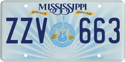 MS license plate ZZV663