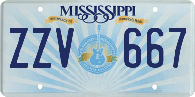 MS license plate ZZV667