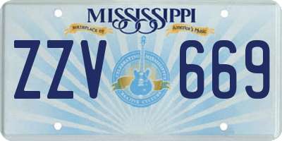 MS license plate ZZV669