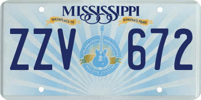 MS license plate ZZV672