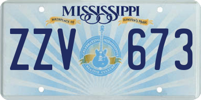 MS license plate ZZV673