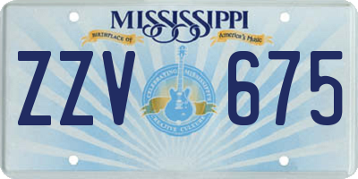 MS license plate ZZV675