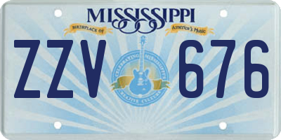 MS license plate ZZV676