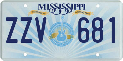 MS license plate ZZV681