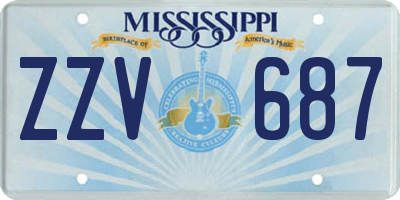 MS license plate ZZV687