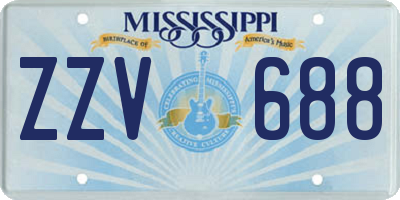 MS license plate ZZV688