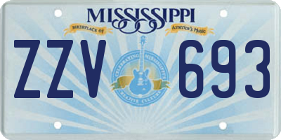 MS license plate ZZV693