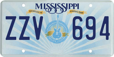 MS license plate ZZV694