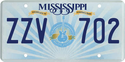 MS license plate ZZV702