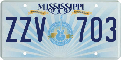 MS license plate ZZV703