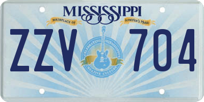 MS license plate ZZV704