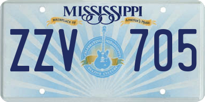 MS license plate ZZV705