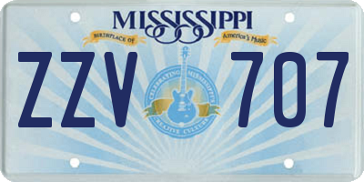 MS license plate ZZV707