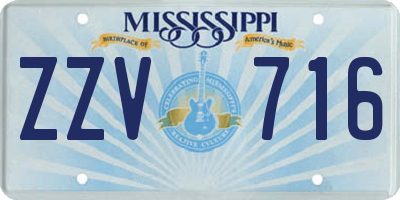 MS license plate ZZV716