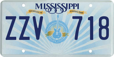 MS license plate ZZV718