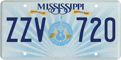 MS license plate ZZV720