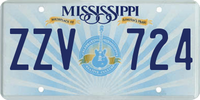 MS license plate ZZV724