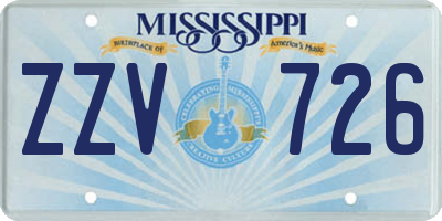 MS license plate ZZV726