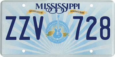 MS license plate ZZV728